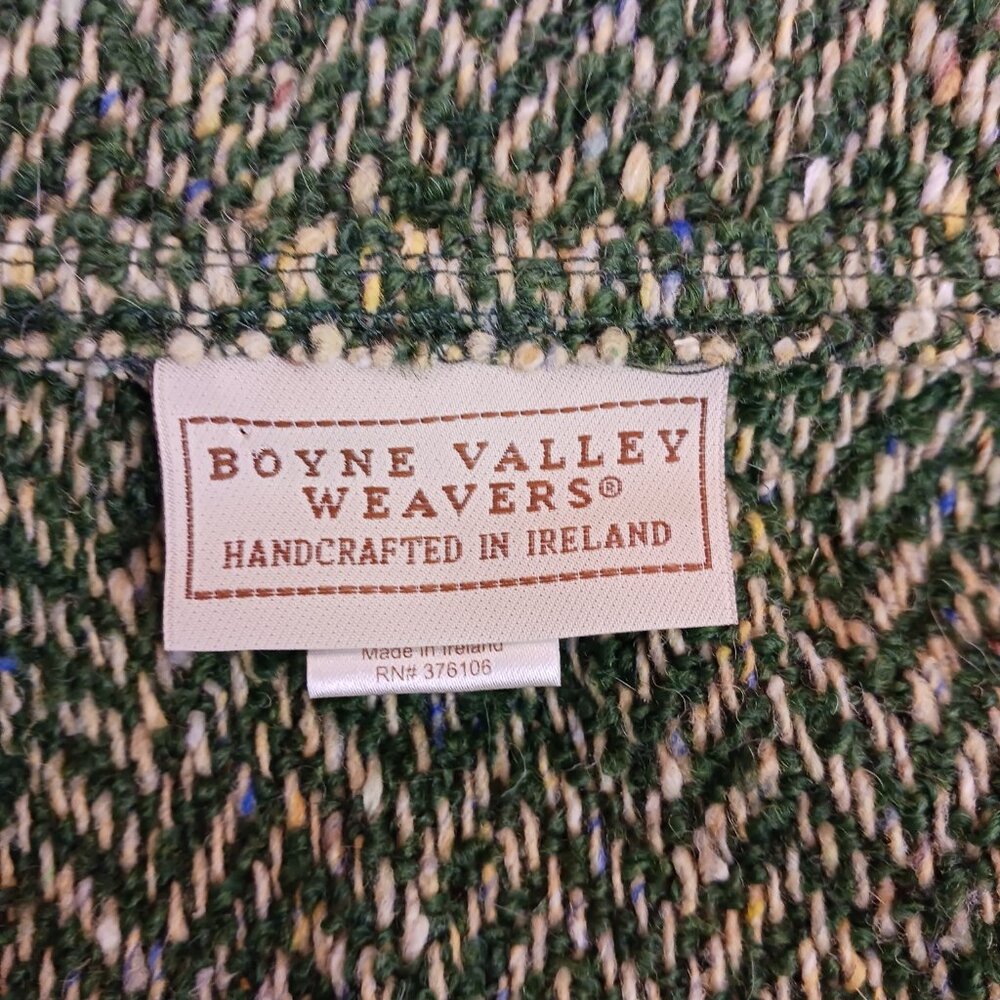 Boyne Valley Weavers Ireland, Dbl. Breasted Green/Cream Herringbone Tweed Jacket - Picture 2 of 16